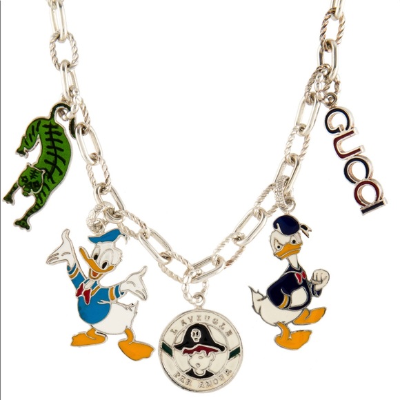 GUCCI x Disney sterling silver charm pendant  necklace 💯authentic - Picture 1 of 11